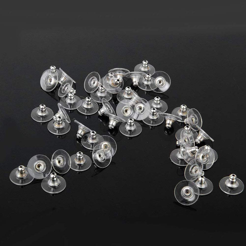 50 Pcs Bullet Clutch Earring Backs with Pad Earring Safety Backs Bullet