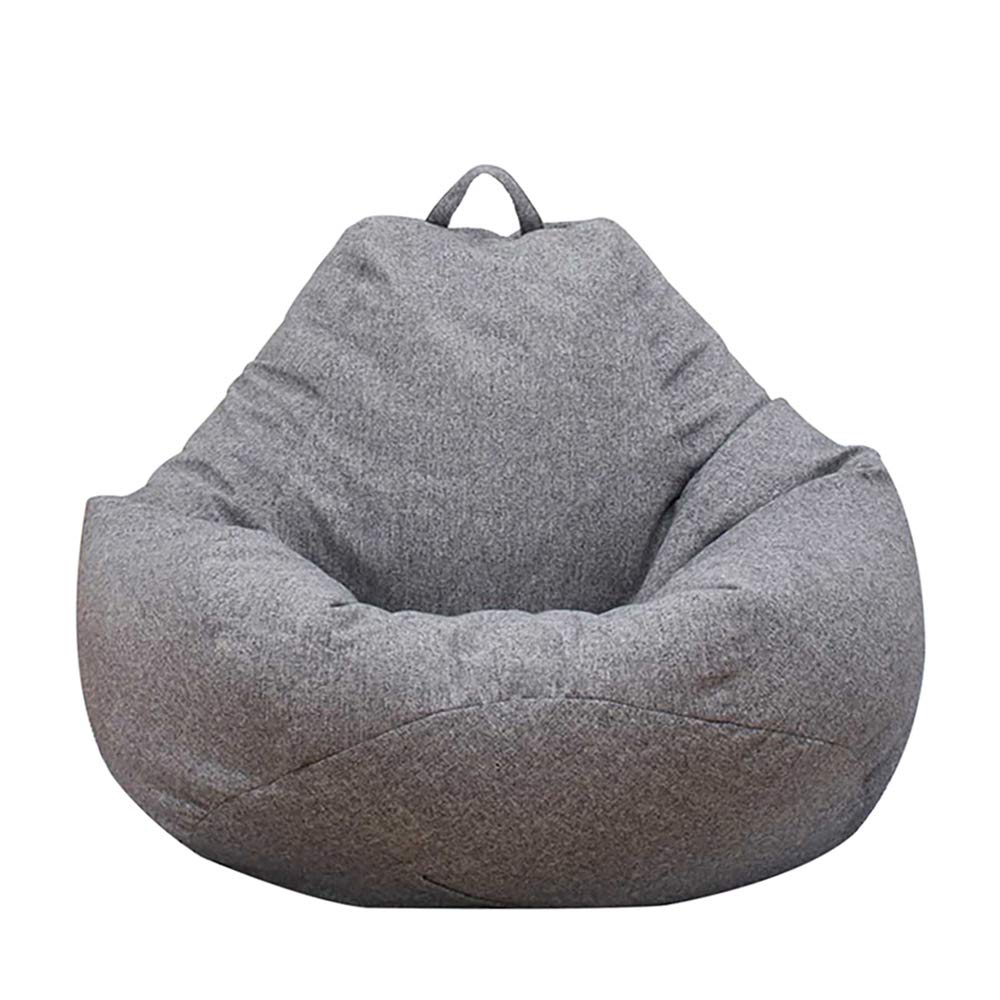 Anemoner Classic Bean Bag Sofa Cover, Lazy Lounger Bean Bag Storage Chair Cover without Filling, Solid Color Simple Design Outdoor and Indoor for Adults Kids (Grey, 80x90CM)