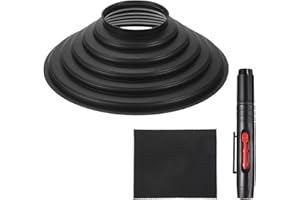 PATIKIL Lens Hood Shade, for 70-90mm Lens Collapsible Reversible Silicone Rubber Camera Cap Shade with Cleaning Cloth and Cle