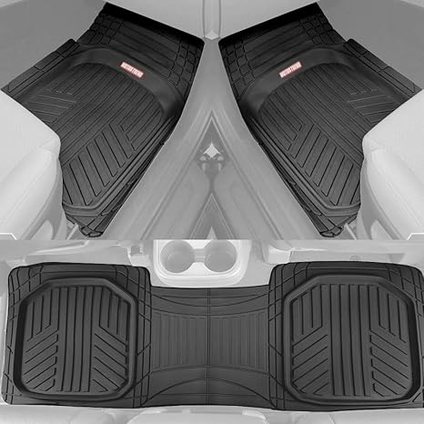 Automotive Deep Dish Heavy Duty Rubber Car Floor Mats 3pc Front