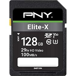 PNY 128GB Elite-X Class 10 U3 V30 SDXC Flash Memory