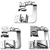 Nextpal 3 Pcs Rolled Hem Presser Foot Set Hemmer Presser Feet for Low Shank Sewing Machine Compatible with Brother Household Sewing Garment Construction 1/2 3/4 1 Inch Wide Size
