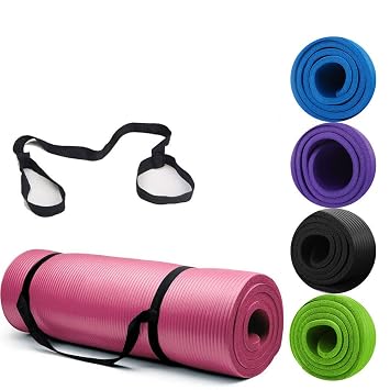  Yoga Pilates Mat With Strap 72 X 24 10mm Gym