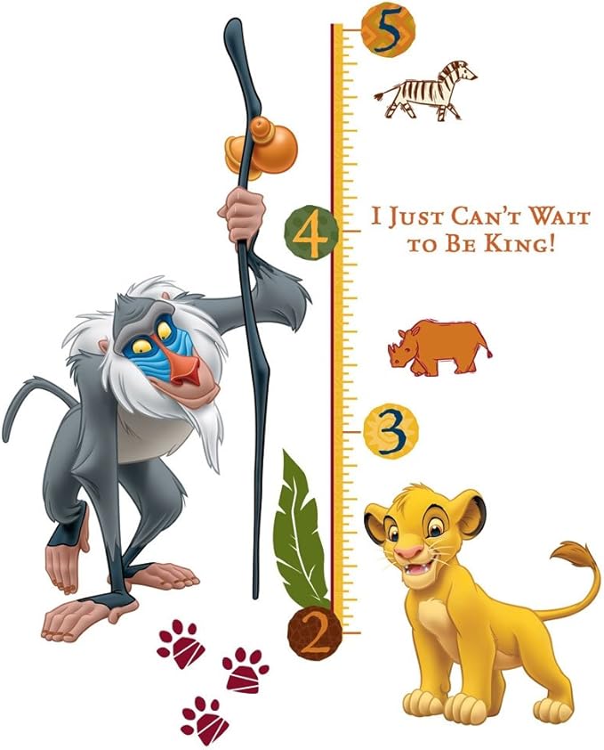 Lion King Growth Chart Large Simba Wall Accent Sticker Set Lion King