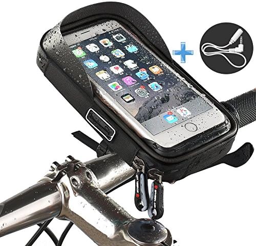 Bicycle Cell Phone Holder Bag Can 360°Rotation Multifunctional Bicycle Front Tube Frame Waterproof・Dust-Proof・Strongly Fixed All Below 6.0 Inch is Applicable iPhone/Samsung/LG（black）