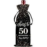 Maydvdv 50th Birthday Wine Bag, Birthday Gifts for Women,50Year Old Gift Party Supplies, Gifts Idea for Her Girl Friend Sister