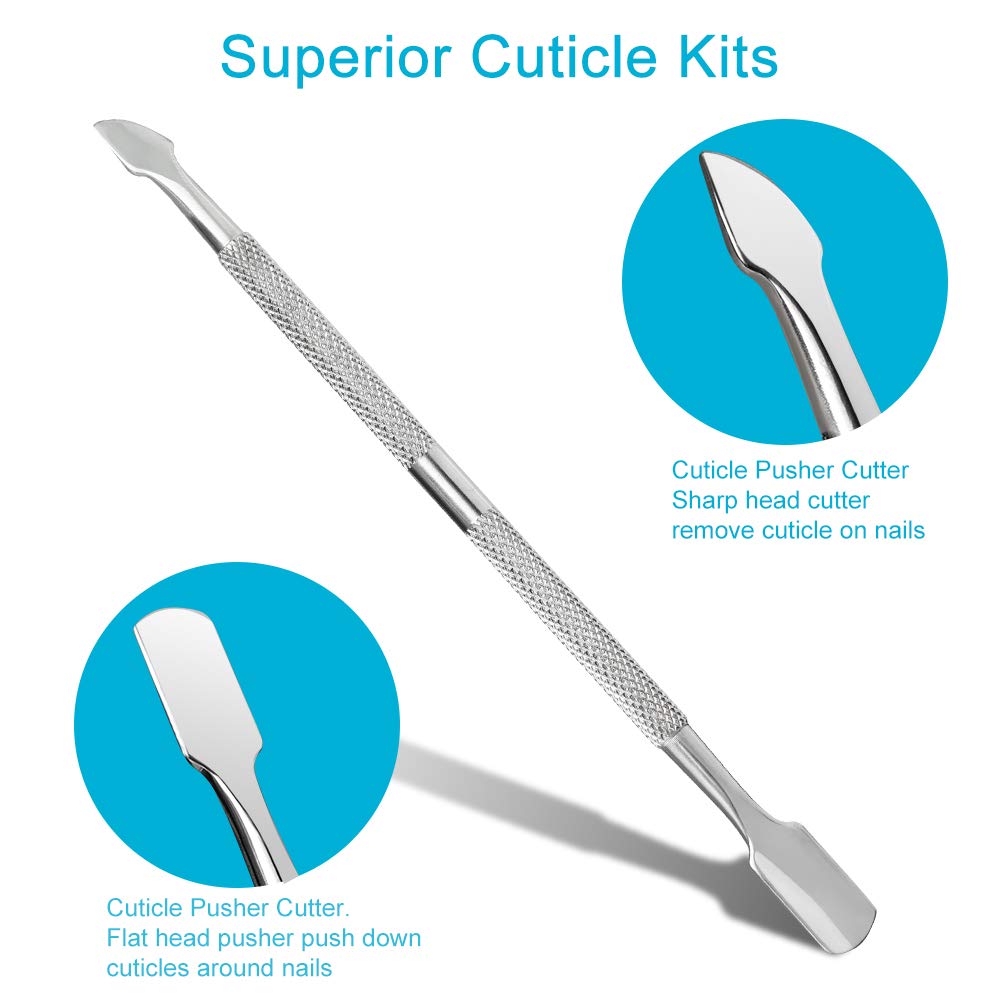 3 PCS Nail Cuticle Spoon Pusher Remover Nail Cut Tool Pedicure Manicure Fingernail & Toenail Clippers Pocket Nail Cuticle Nipper Pack Contains Nail Trimmer : Beauty
