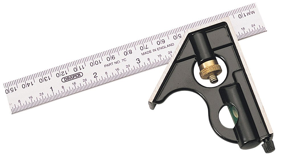 Draper 34702 Metric and Imperial Combination Square, 150mm , Blue