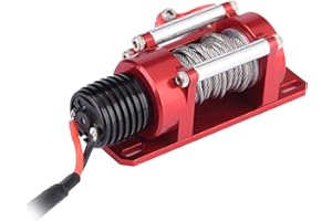 RITOEASYSPORTS RC Winch, 1/10 Metal RC Crawler Winch Mini Electric Metal Winch Accessory for SCX10 D90 D110 TF2 KM2 Rc Winch Rcwinch
