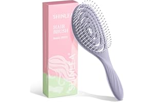 SHINLEA Detangle Hair Brush, Detangling Wet & Dry Spiral Hairbrush for Women, Men, Kids, Vented Detangler for Blow Drying, Glide Through Tangles For All Hair Types (Purple)