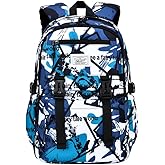 MATMO Kids Camo Backpack Boys Girls Student School Backpacks Mens Camouflage Backpack (Blue, Small)
