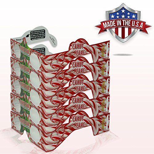 3D Christmas Glasses - 5 Pack - See CANDY CANES! Turn Holiday Lights Into Magical Images For A Fun Christmas Experience! Our USA MADE Holiday Specs Are Perfect For Festivities!