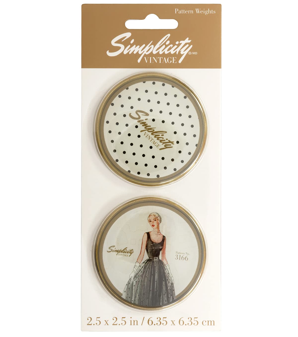 Simplicity Vintage-Pattern/Paper Weights-Spots, Stainless Steel, Multi, One Size