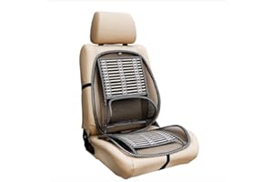 HomDSim Car Seat Office Chair Bamboo Chip Cover Cushion with Wire Mesh Lumbar Back Support,Breathable Cool Black Mesh with Strap Comfortable Ventilate Support Cushion Pad for All Types Car Seats