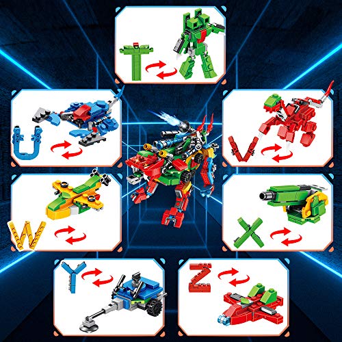 VATOS STEM Building Toys - 630 PCS Alphabets Beast Creative Building Bricks | 27-in-1 Learning Educational Construction Toys for Boys Girls Age 6 7 8 9 10 11 12 Years Old -Gift