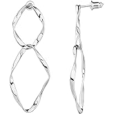 PAVOI 14K Gold Plated Dangle Earrings for Women | Infinity Cute Hanging Hoop Earrings