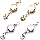 Zpsolution Locking Magnetic Jewelry Clasp, Gold and Silver | For Necklace and Bracelet, Easy to Use, Strong Magnet, Flat Design, Light and Small