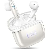Motast Wireless Earbud, Bluetooth Headphones 5.3 Built in 4 ENC Mic, Stereo Bass Wireless Earphones, 40H Bluetooth Earbud in-Ear Dual LED Display, USB-C, IP7 Waterproof Sport Ear Buds for Android iOS