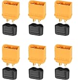 ELFCULB XT60 Connector,XT60H Plug Male with Sheath Housing for RC Battery Amass Connector Device Replace (6Pcs)