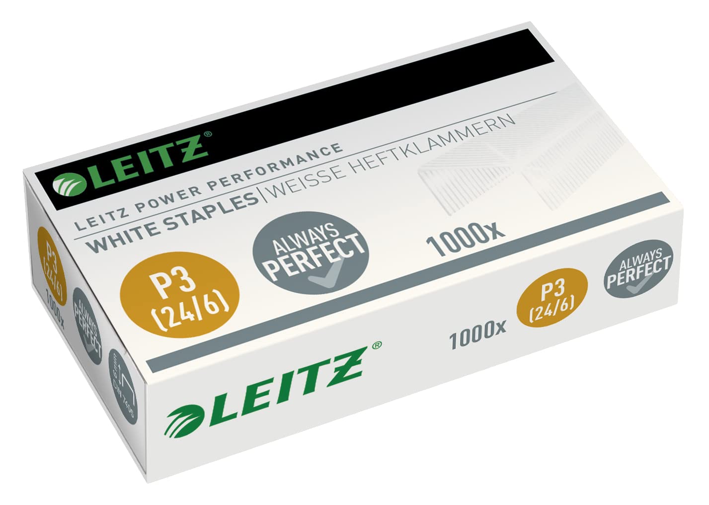 Leitz Power Performance P3 24/6 Staples - White, Pack of 1000, 55540000