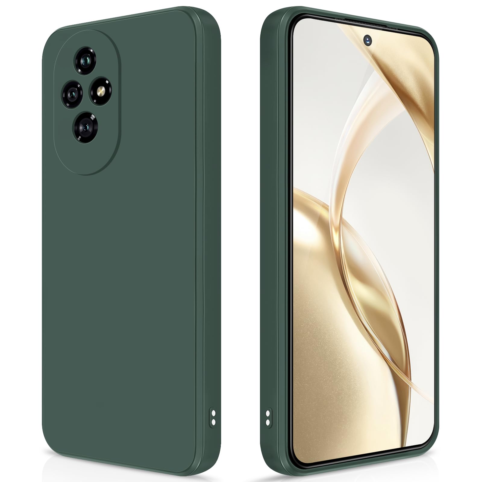 GiiYoon Case Compatible with Honor 200, Silky-Soft Touch Full-Body Protective Phone Silicone Case, Shockproof Cover with Microfiber Lining, Green