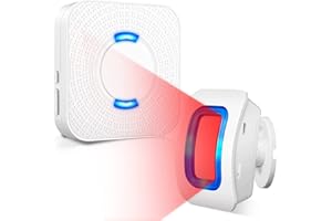 COTINSE Wireless Motion Sensor LED Light - Motion Detector Alarm with 500 FT Range Loud Chimes Security Alert Monitor System for Home, Store, Office, School