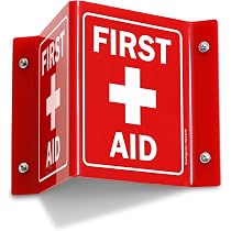 Tear-resistant Polyethylene Signs SmartSign First Aid Kit Down Arrow ...