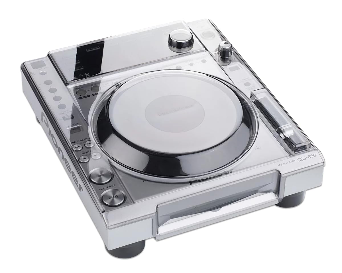 Decksaver Cover for Pioneer DJ CDJ-850 - Super-Durable Polycarbonate Protective lid with Smoked/Clear Transparency, Made in The UK - The DJs' Choice for Unbeatable Protection
