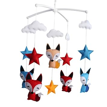 Amazon Com Foxes And Stars Newborn Baby Crib Mobile Colorful Hanging Decor Gift Baby