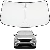 Proadsy 2025 Upgrade Windshield Sun Shade Custom Fit Chrysler Pacifica 2017-2024 2025 4-Layer Foldable Front Sunshade Protector Sun Visor Blocks UV Rays Keep Car Cooler Accessories