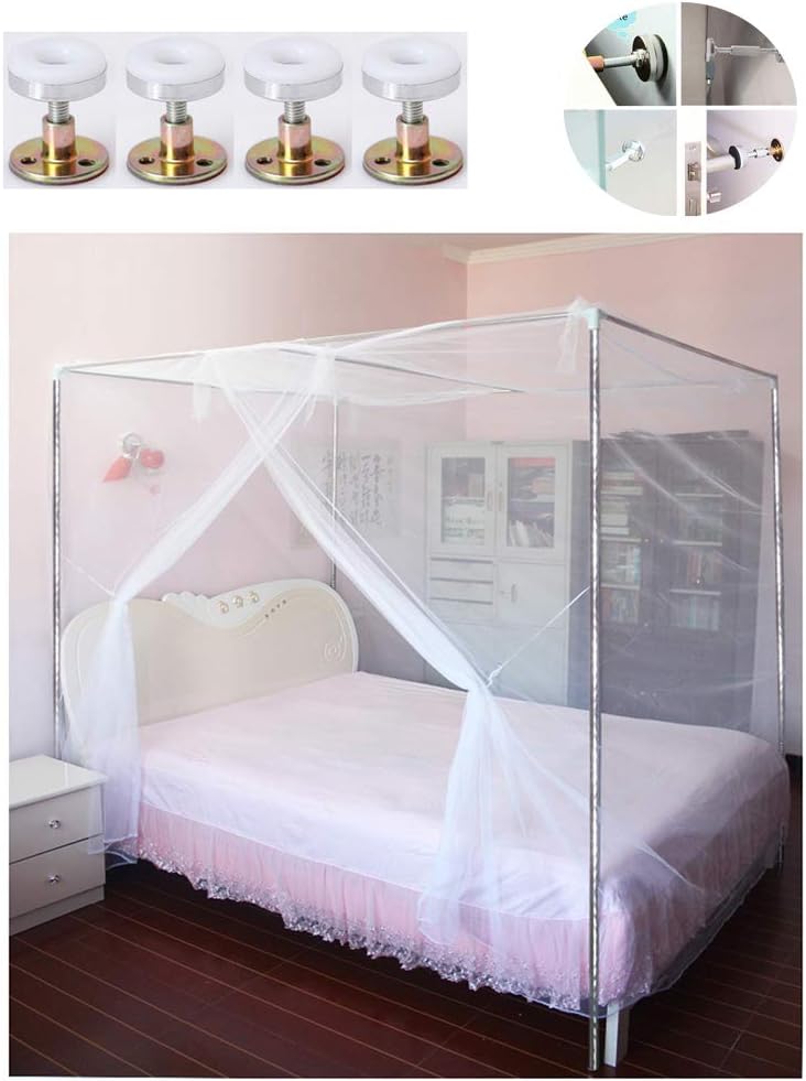 HOXMOMA 4 Corner Mosquito Net Bracket, Stainless Steel Bed