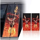 Blueshyhall 2PCS Car B-Pillar Vinyl Decals Ne Zha 2, Personalized Vehicle Door Pillar Sticker, Waterproof Sun Protection Scratch Cover
