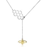 LUHE Bee/Cat/Wolf/Horse Gifts Necklace Sterling Silver Women Y-Necklace Pendant Necklace Jewelry for Teen Girls