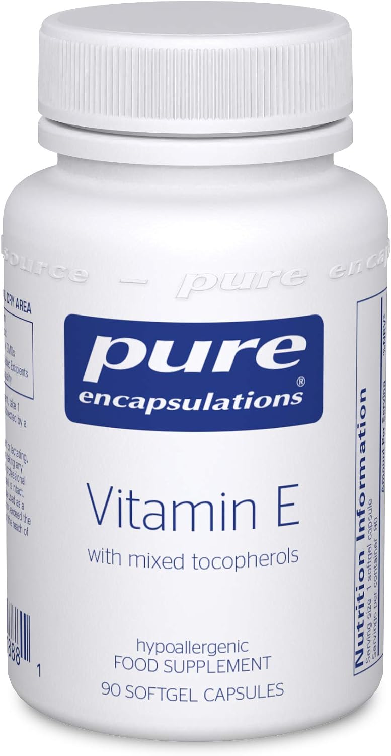 Pure Encapsulations - Vitamin E (with Mixed Tocopherols) - 400 IU Natural D-Alpha Tocopherol - Antioxidant Dietary Supplement - 90 Softgel Capsules