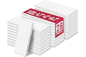 GENERIC 28 Pcs Ceramic Wool Wick for Tabletop Fire Pit, Suitable for Indoor/Outdoor Table Top Firepit，Fireplaces Sponge Cotton Core Compatible with Ethanol Fireplace Fuel (4.7" x 2" x 0.2")