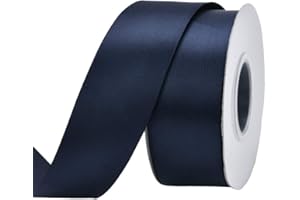 Ribest 1 1/2 inch Navy Blue Double Face Satin Ribbon 25 Yards Per Roll for Gift Wrapping Flower Bouquet Hair Accessories Wedding Birthday
