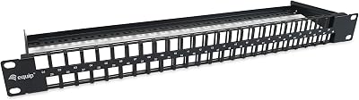 Equip 769258 48-Port Keystone Cat.6 Unshielded Patch Panel Black 1U Rackmount