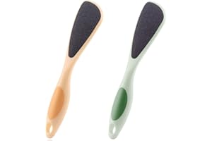 IAPPADORE 2-Pack Double-Sided Pumice Stone for Feet, Foot Pumice with Handle, Ergonomic Easy to Reach, Feet Scrubber with Fine-Grained Frosted Stones, for Callus Removal, Improve Circulation Foot Care
