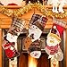 Jusdreen Christmas Stockings 3 Pieces Set 18 inches Cute Santa Wapiti Snowman Fireplace Stockings Plush 3D Applique