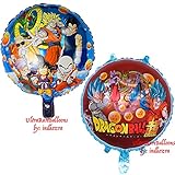 Dragon Ball Z Balloons (2 Pack), Birthday Celebration DragonballZ Balloon Set, Double Sided DBZ Goku Gohan Character Party Decorations