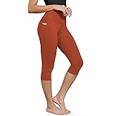 ODODOS Buttery Soft Lounge Yoga Capris with Pockets for Women, 14" / 19" / 21" High Waist Capri Leggings