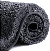 Non Slip Thick Bath Mat 40x60cm Ultra Soft Black