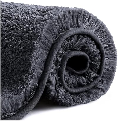 Non Slip Thick Bath Mat 40x60cm Ultra Soft Black