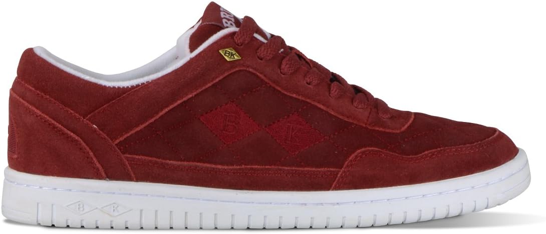 British Knights Quilts Men's Quilted Suede Oxford Sneaker Burgundy/White, 8.5