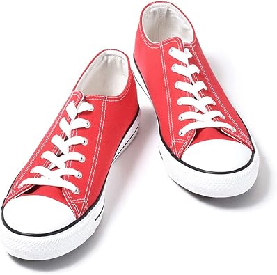 Amazon シュベック キャンバススニーカー メンズ レディース ローカット カジュアル 短靴 レッド 赤 42 26 0cm シューズ バッグ