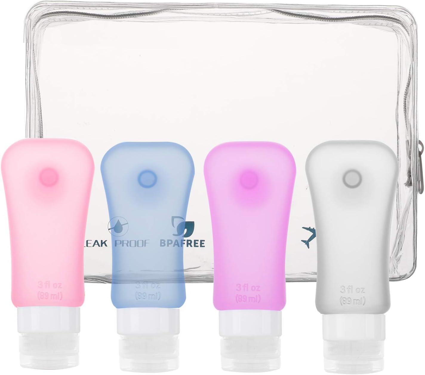 MoKo 15PCS Flacons de Voyage, Kit de Flacons Toilette en Silicone Étanches, Accessoires Kit de
