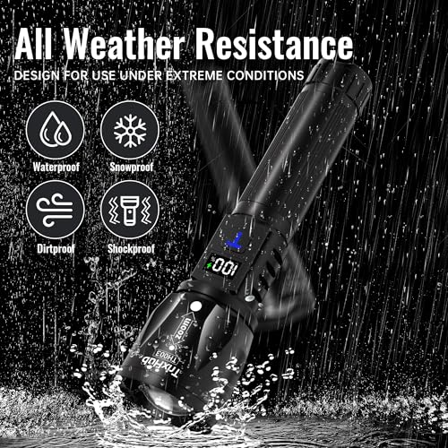 TrixHub Rechargeable LED Flashlights High Lumens 2Pack, Super Bright Zoomable Handheld Flash Light with LCD Digital Display, Powerful Emergency Linternas, Waterproof, Long Lasting, for Hiking Camping