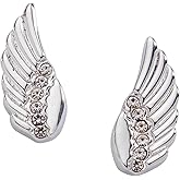 Alex and Ani Faith Wing Stud Earrings, Shiny Silver