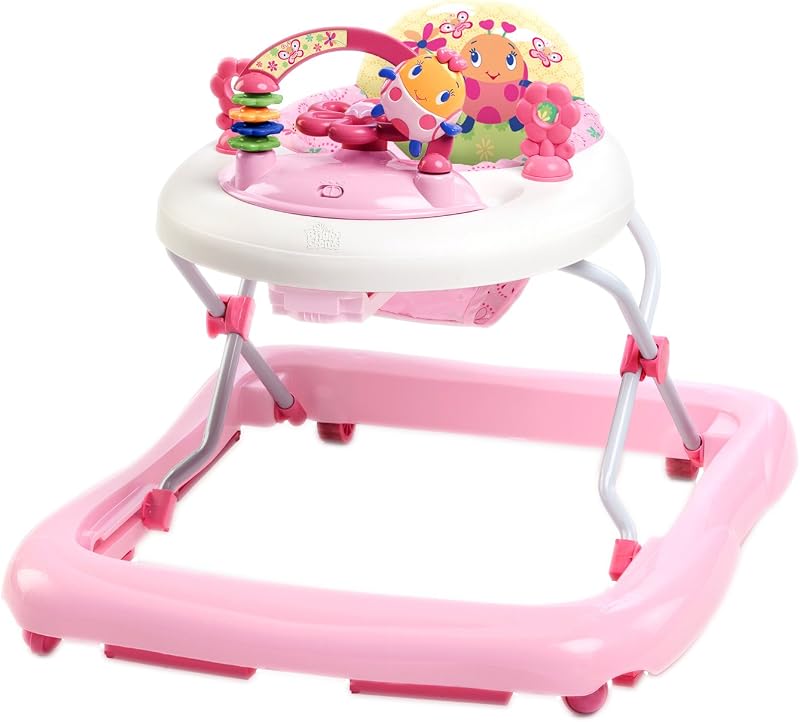 , June Berry Lauflernhilfe mit Spielstation & Spielzeug, Lauflernwagen mit Lichtern und Melodien, höhenverstellbare, hoher Rückenlehne, Sicherheitsstopper, Mädchen, rosa, ab 6 Monaten