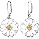 Daisy Earrings for Women 925 Sterling Silver Flower Earrings FLower Jewelry Daisy Decor Jewelry Gifts for Women